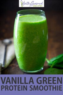side angle green smoothie glass