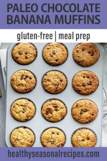 paleo banana muffins text overlay