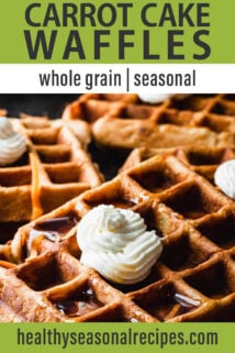 close up carrot cake waffle with butter