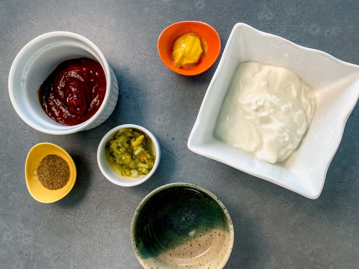 ingredients for the dressing mixture