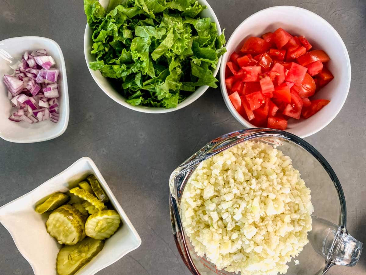 ingredients to assemble the bowls