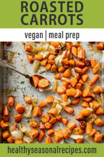 overhead sheet pan roasted carrots