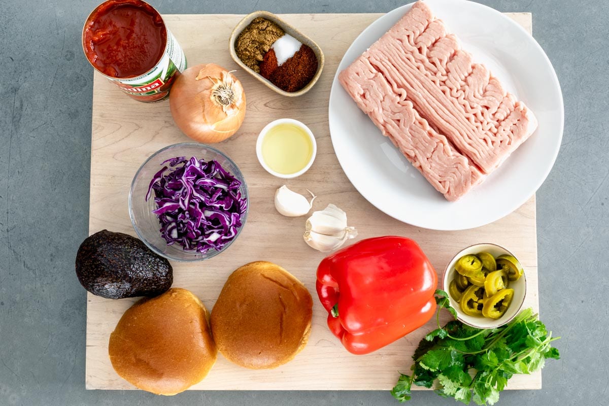 ingredients for the chicken taco sloppy joes