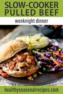 Slow-Cooker Pulled Beef text overlay