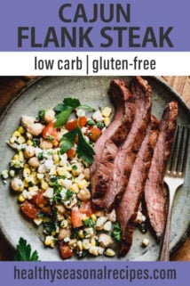 Cajun Flank Steak text overlay