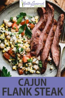 Cajun Flank Steak text overlay