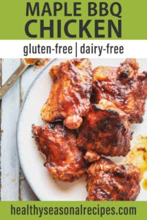 maple bbq chicken text overlay