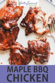 maple bbq chicken text overlay