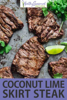 Thai Coconut Lime Grilled Skirt Steak text overlay