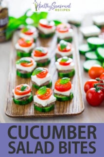 Greek Salad Cucumber Party Bites text overlay