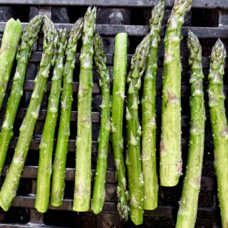 the asparagus on the grill