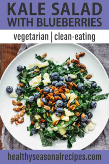 kale salad with text overlay