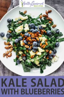 kale salad with text overlay
