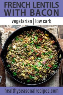 french lentils text overlay