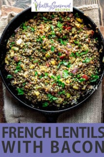 french lentils text overlay