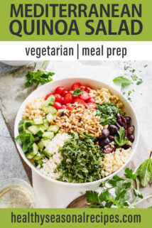 Mediterranean Quinoa Salad text overlay
