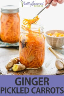 Ginger Pickled Carrots text overlay