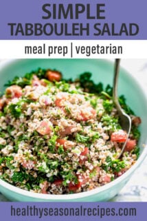 simple tabbouleh salad text overlay