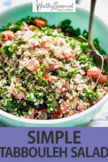 simple tabbouleh salad text overlay