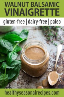 walnut balsamic vinaigrette text overlay