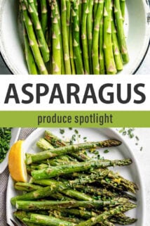 asparagus produce spotlight text collage