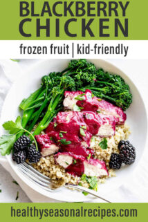 Blackberry Chicken text overlay pin