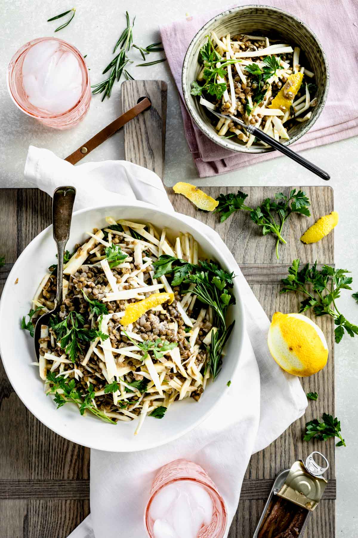 lentil salad with lemon and parsley