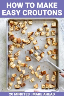 croutons on a pan