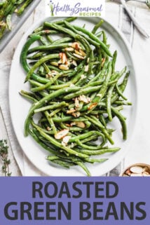 Roasted Green Beans with Almonds text overlay