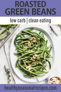 Roasted Green Beans with Almonds text overlay