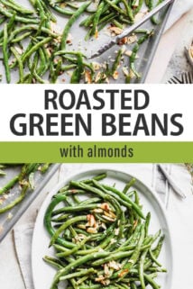 Roasted Green Beans with Almonds text overlay