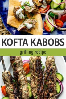 Grilled Lamb Kofta Kebabs text overlay