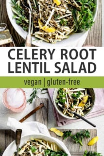Celery Root Salad with Lentils text overlay