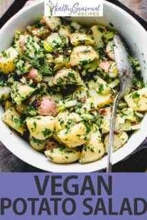vegan potato salad text overlay