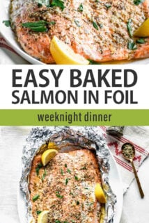 Easy Baked Salmon in Foil text overlay