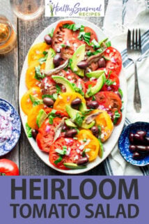 Simple Heirloom Tomato Salad text overlay