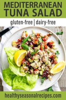 Mediterranean Tuna Salad text overlay