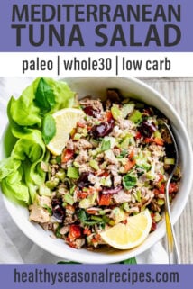 Mediterranean Tuna Salad text overlay