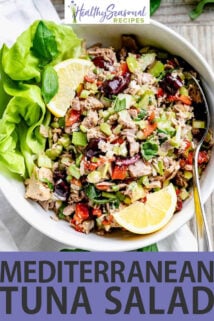 Mediterranean Tuna Salad text overlay