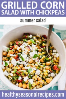 Corn Chickpea Salad text overlay