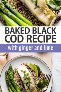 Ginger Lime Black Cod collage text overlay