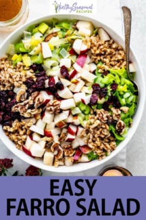 farro salad text overlay