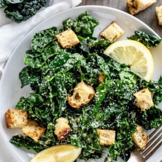 closeup of a plate of caesar