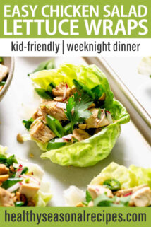 chicken salad lettuce wraps text overlay