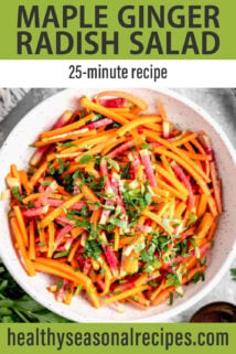 Radish Salad with Carrots text overlay