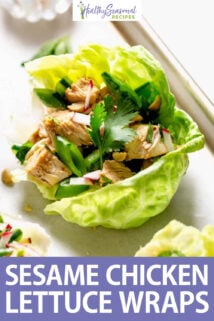 chicken salad lettuce wraps text overlay