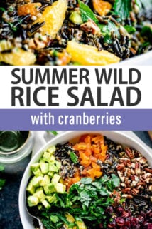 wild rice salad text overlay collage