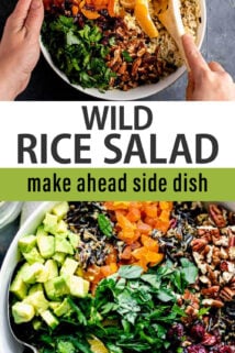 wild rice salad text overlay collage