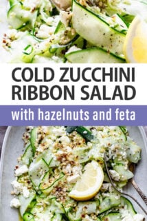 zucchini ribbon salad feta and hazelnuts