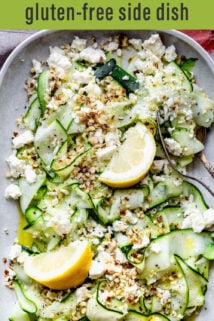 zucchini ribbon salad feta and hazelnuts